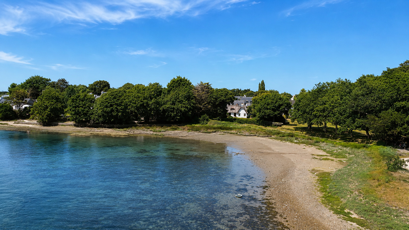 Exclusivité Agence, La forêt Fouesnant, Vue Panoramique Pour Chaumière Bretonne Avec Jardin