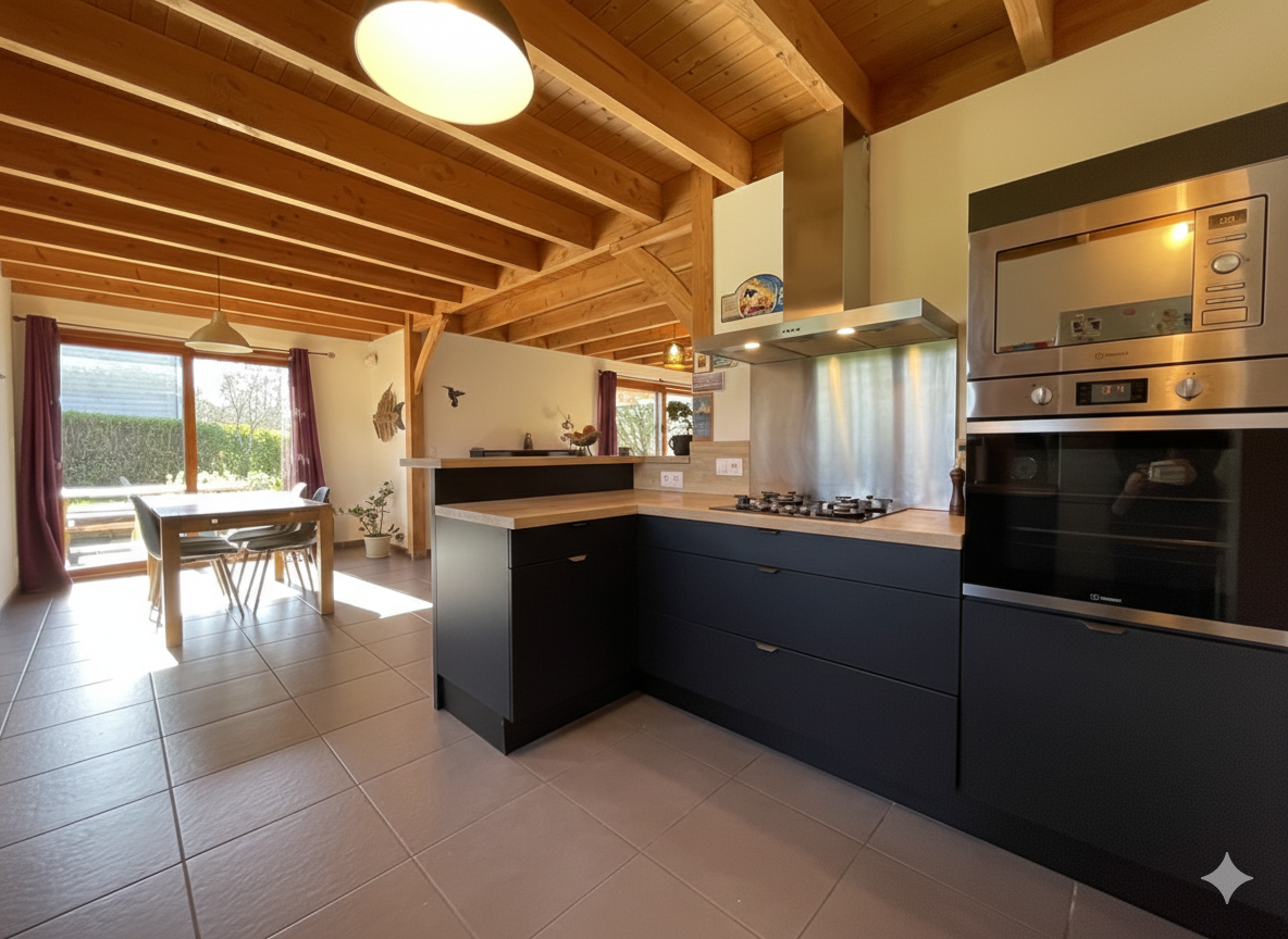 Elliant, Maison à Ossature Bois (Construction de 2013) avec Garage & Terrain de 2200m2.