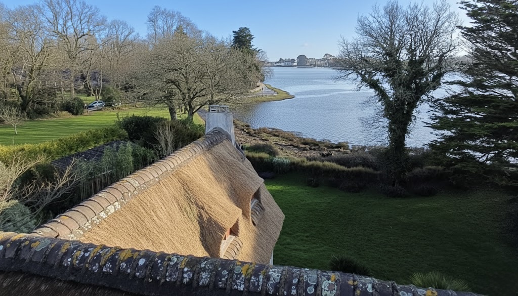 Exclusivité Agence, La forêt Fouesnant, Vue Panoramique Pour Chaumière Bretonne Avec Jardin