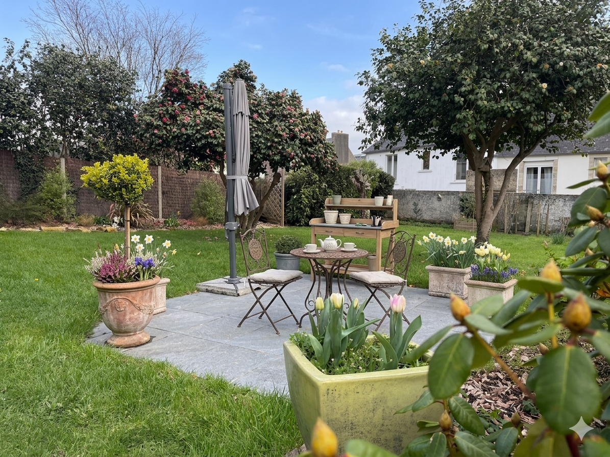 Quimper centre ville à Pied. L’élégance d’une Généreuse 1930 (200m²) avec Jardin (720 m²) & Parking