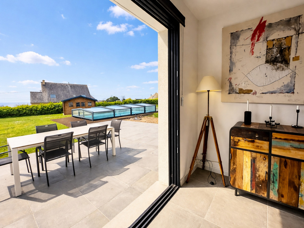 Plouhinec– Contemporaine Vue Mer & Superbe Piscine Sur Terrain de 2200 m²