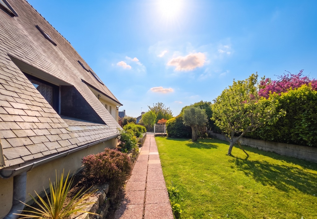 Exclusivité Agence, PONT L’ABBE, Plein Centre Ville, Contemporaine Avec Son Sublime Jardin Clos de 846m²