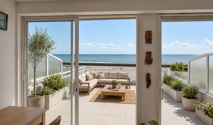 Quiberon – Appartement Face à l’Océan, Terrasse 27m², Parking & Garage Motorisé