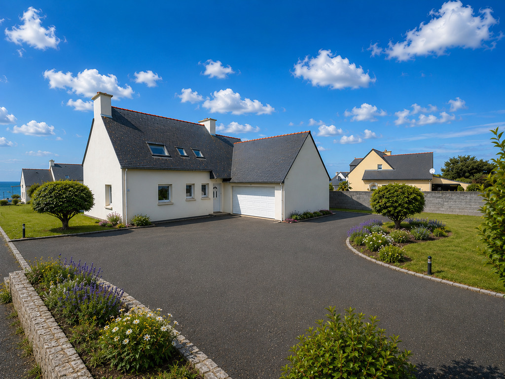 Plouhinec – Vue Mer & Lumineuse Contemporaine Avec Double Garage & Dépendance