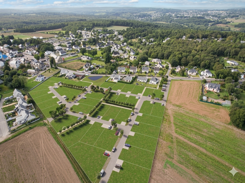 Camors-Terrain Constructible de 399m² Au Coeur D’un Lotissement Résidentiel