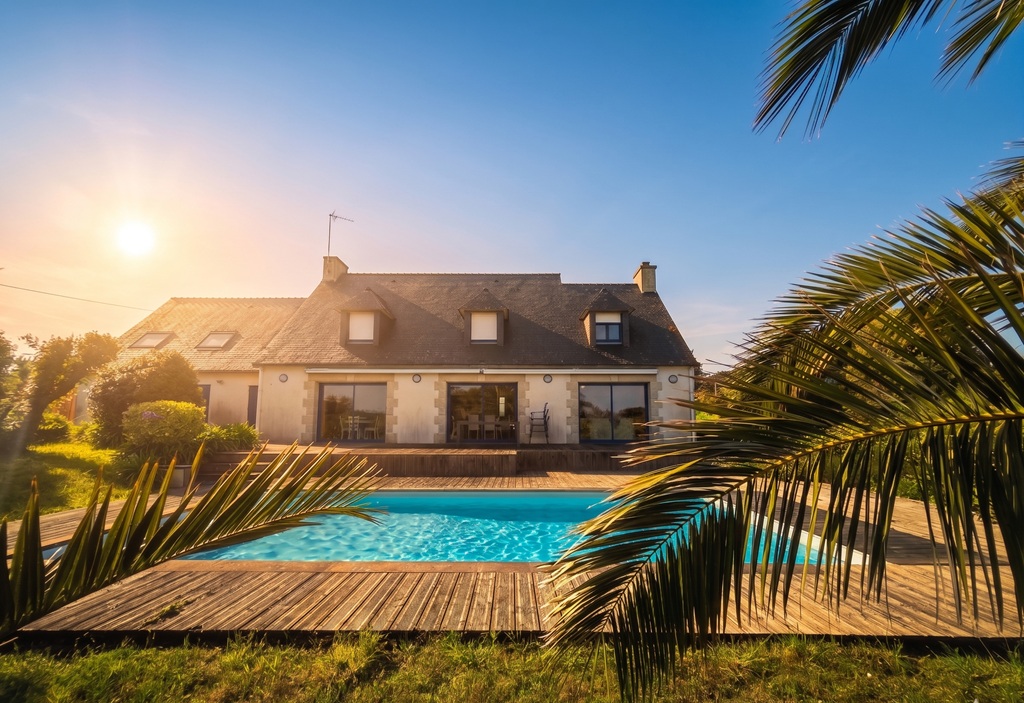 Penmarch, Vaste Maison Traditionnelle (200m²) Avec Piscine & Son beau Jardin de 2470m²