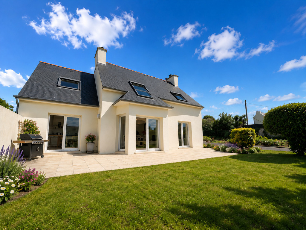 Plouhinec – Vue Mer & Lumineuse Contemporaine Avec Double Garage & Dépendance