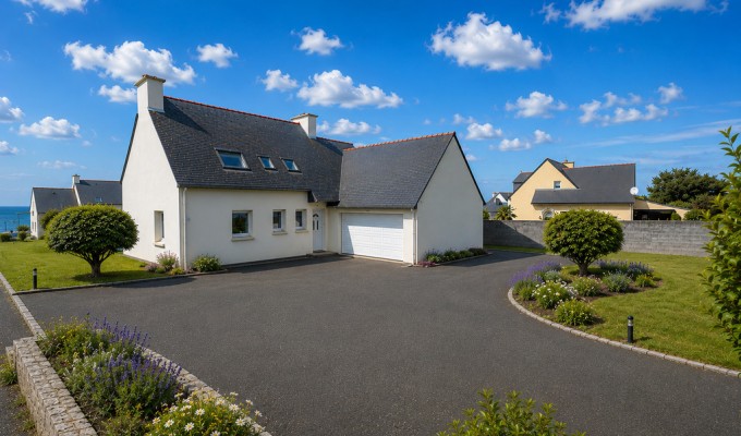Plouhinec – Vue Mer & Lumineuse Contemporaine Avec Double Garage & Dépendance