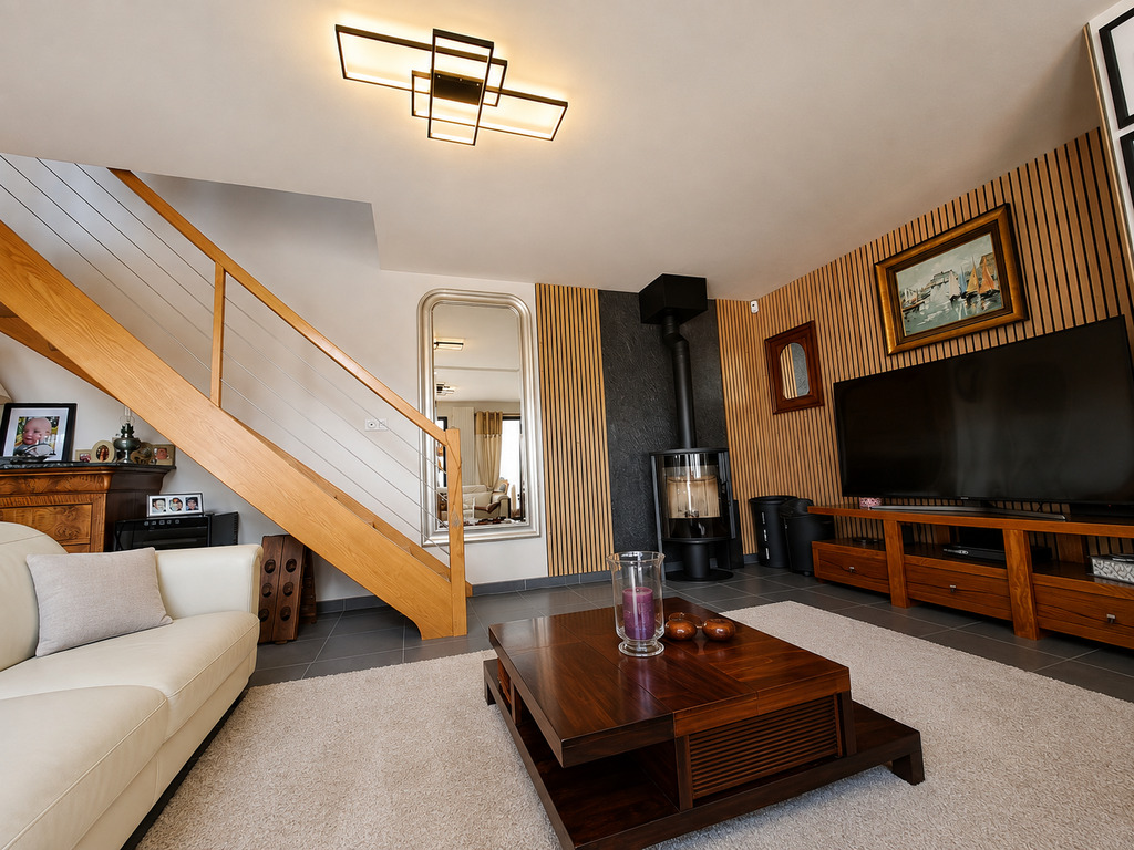 Riantec – Cubique & Chaleureuse Maison Contemporaine de 123m² & Son Jardin Paysagé
