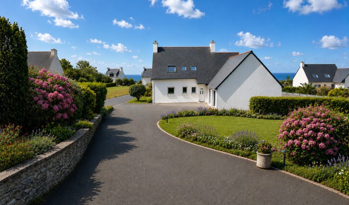 Plouhinec – Vue Mer & Lumineuse Contemporaine Avec Double Garage & Dépendance
