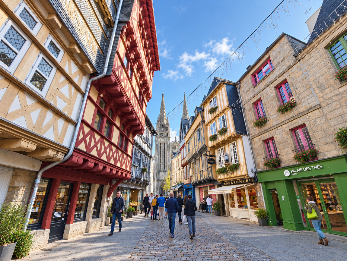 Quimper Centre Historique. Appartement T3 au Dernier Étage avec sa Vue Dégagée.