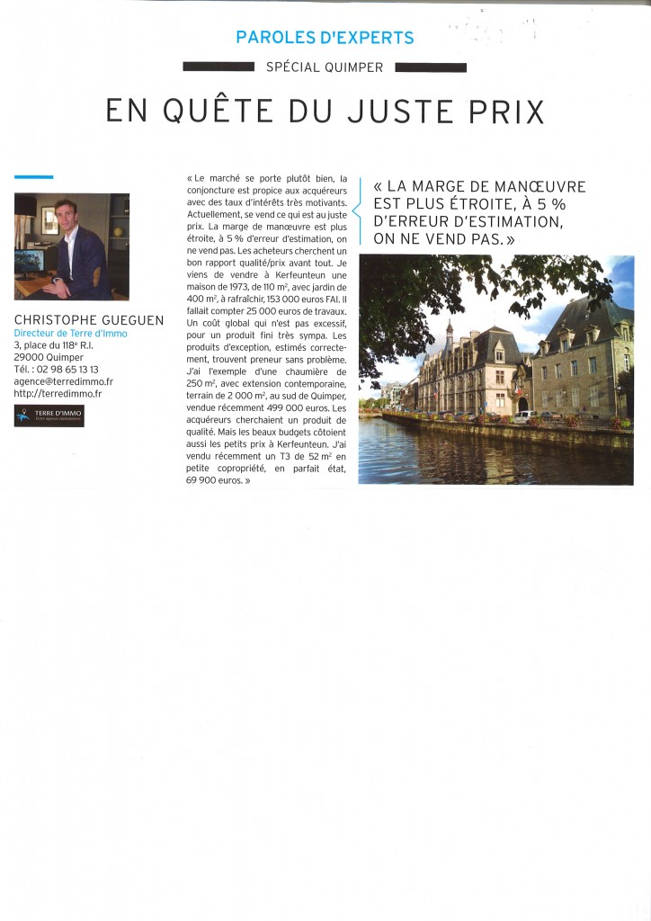 Article dans le Magazine LogicImmo de Juin et Juillet 2013. Spécial